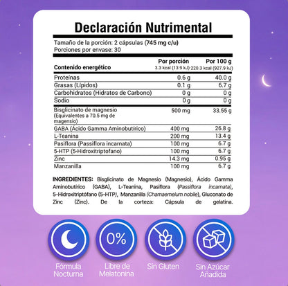 Glicinato De Magnesio + GABA + 5-HTP